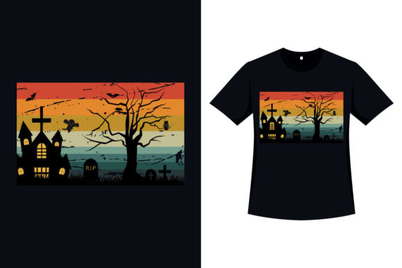 Halloween Retro Color T-shirt Design Review