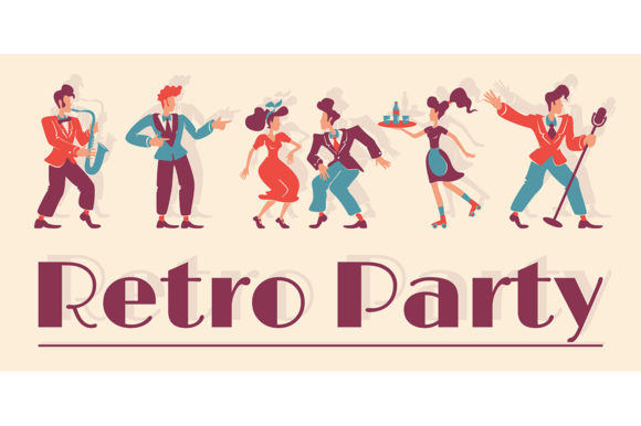 Retro Party Club Banner Flat Vector Review