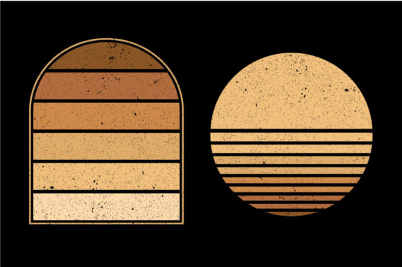 Vintage Retro Sunset Camping
