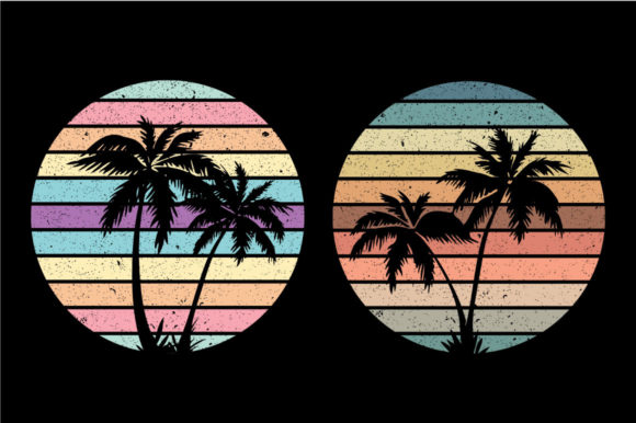 Vintage Retro Sunset Palm Tree Kdp Review